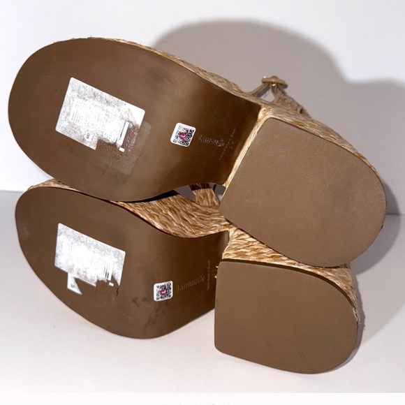 Larroude Carmen 145MM Raffia Platform Sandals - Picture 4 of 5